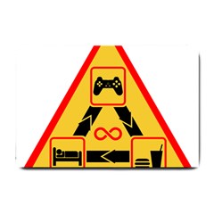 Gamer-geek-video-game-sign-fan Small Doormat  by Jancukart