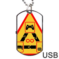 Gamer-geek-video-game-sign-fan Dog Tag Usb Flash (one Side) by Jancukart