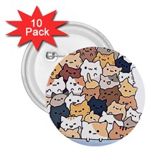 Cat-kitten 2 25  Buttons (10 Pack)  by Jancukart