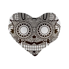 Barong-mask-art-bali Standard 16  Premium Heart Shape Cushions by Jancukart