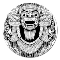 Balinese-art Barong-drawing-bali Magnet 5  (round) by Jancukart