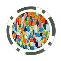 Mosaic Tiles Poker Chip Card Guard by artworkshop