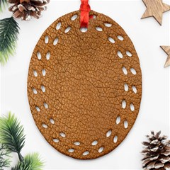 Leather Brown  Ornament (oval Filigree) by artworkshop