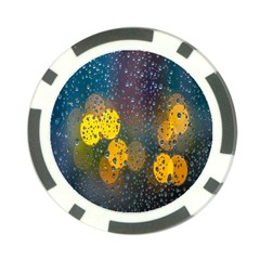  Raindrops Window Glass Poker Chip Card Guard by artworkshop