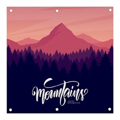 Mountains Forest Pine Banner And Sign 3  X 3  by NiOng