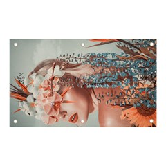 Woman With Flowers Banner And Sign 5  X 3  by NiOng