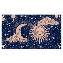 Crescent Moon And Sun Banner And Sign 7  X 4  by NiOng