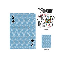 Snowflakes, White Blue Playing Cards 54 Designs (mini) by nateshop