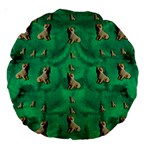 Happy Small Dogs In Calm In The Big Blooming Forest Large 18  Premium Round Cushions Back