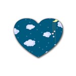 Clouds Rubber Coaster (Heart) Front