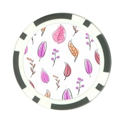 Leaves-pink Poker Chip Card Guard by nateshop