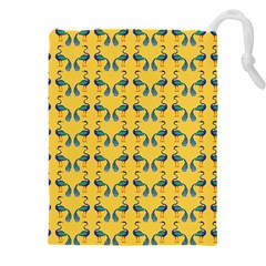 Textile-peacock Drawstring Pouch (5xl) by nateshop