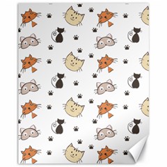 Cat Kitten Design Pattern Canvas 11  X 14  by Sapixe