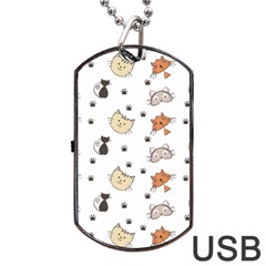 Cat Kitten Design Pattern Dog Tag Usb Flash (one Side) by Sapixe