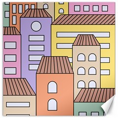 Houses City Architecture Building Canvas 12  X 12  by Sapixe