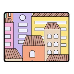 Houses City Architecture Building Double Sided Fleece Blanket (small)  by Sapixe