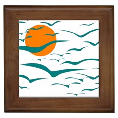 Sunset Glow Sun Bird Framed Tile by Sapixe