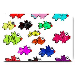 Fish Fishes Marine Life Swimming Water Large Doormat  by Sapixe