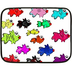 Fish Fishes Marine Life Swimming Water Double Sided Fleece Blanket (mini)  by Sapixe