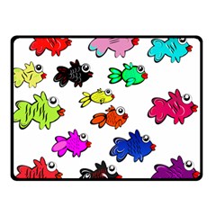 Fish Fishes Marine Life Swimming Water Double Sided Fleece Blanket (small)  by Sapixe