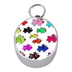 Fish Fishes Marine Life Swimming Water Mini Silver Compasses by Sapixe