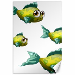 Fish Vector Green Canvas 24  X 36  by Sapixe