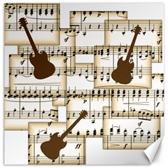 Music Paper Guitars Background Art Canvas 12  X 12  by Sapixe