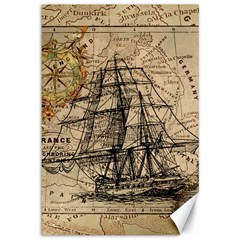 Ship Map Navigation Vintage Canvas 12  X 18  by Sapixe