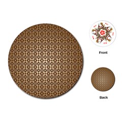 Background-chevron Chocolate Playing Cards Single Design (round) by nateshop