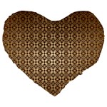 Background-chevron Chocolate Large 19  Premium Flano Heart Shape Cushions Front