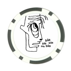 Cartoon Head Talking Drawing Tshrt Poker Chip Card Guard by dflcprintsclothing