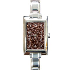 Coffee Beans Food Texture Rectangle Italian Charm Watch by artworkshop