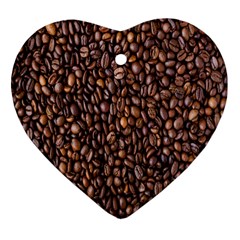 Coffee Beans Food Texture Ornament (heart) by artworkshop