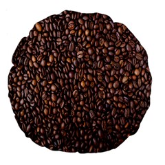 Coffee Beans Food Texture Large 18  Premium Flano Round Cushions by artworkshop