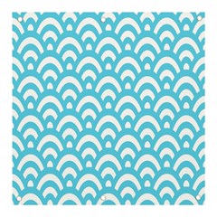  Waves Ocean Blue Texture Banner And Sign 3  X 3  by artworkshop