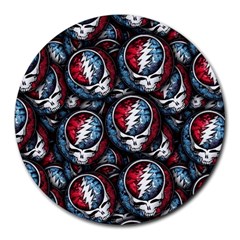 Grateful Dead Pattern Round Mousepads by Jancukart