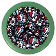 Grateful Dead Pattern Color Wall Clock by Jancukart