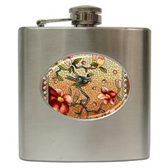 Flower Cubism Mosaic Vintage Hip Flask (6 Oz) by Jancukart