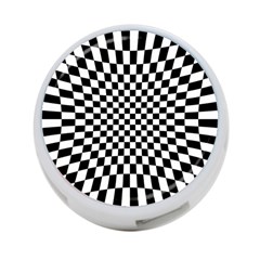 Illusion Checkerboard Black And White Pattern 4-port Usb Hub (two Sides) by Zezheshop