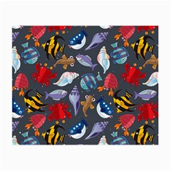 Sea Animals Pattern Wallpaper Fish Small Glasses Cloth (2 Sides) by Amaryn4rt