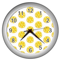 Fruit Food Juicy Organic Yellow Wall Clock (silver) by Wegoenart