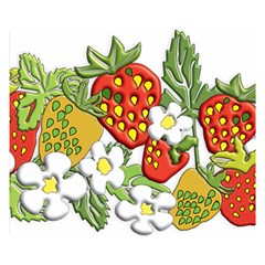 Strawberries Berry Strawberry Leaves Double Sided Flano Blanket (small)  by Wegoenart