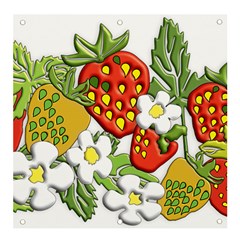 Strawberries Berry Strawberry Leaves Banner And Sign 4  X 4  by Wegoenart