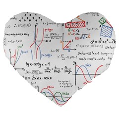 Math Formula Pattern Large 19  Premium Heart Shape Cushions by Wegoenart