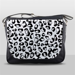 Black And White Leopard Print Jaguar Dots Messenger Bag by ConteMonfrey