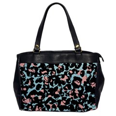 Blue And Pink Jaguar Dots Leopard Black And White Leopard Print Jaguar Dots Oversize Office Handbag by ConteMonfrey