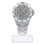 Grey And Black Jaguar Dots Plastic Nurses Watch Front