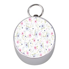 Background-flower Beatiful Mini Silver Compasses by nateshop