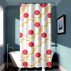 Line Patter Dots Dot Lines Decorative Shower Curtain 36  X 72  (stall)  by Wegoenart