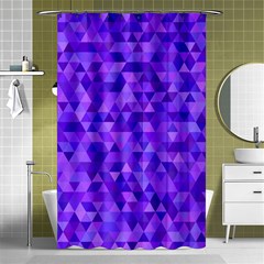 Illustration Purple Triangle Purple Background Shower Curtain 48  X 72  (small)  by Wegoenart